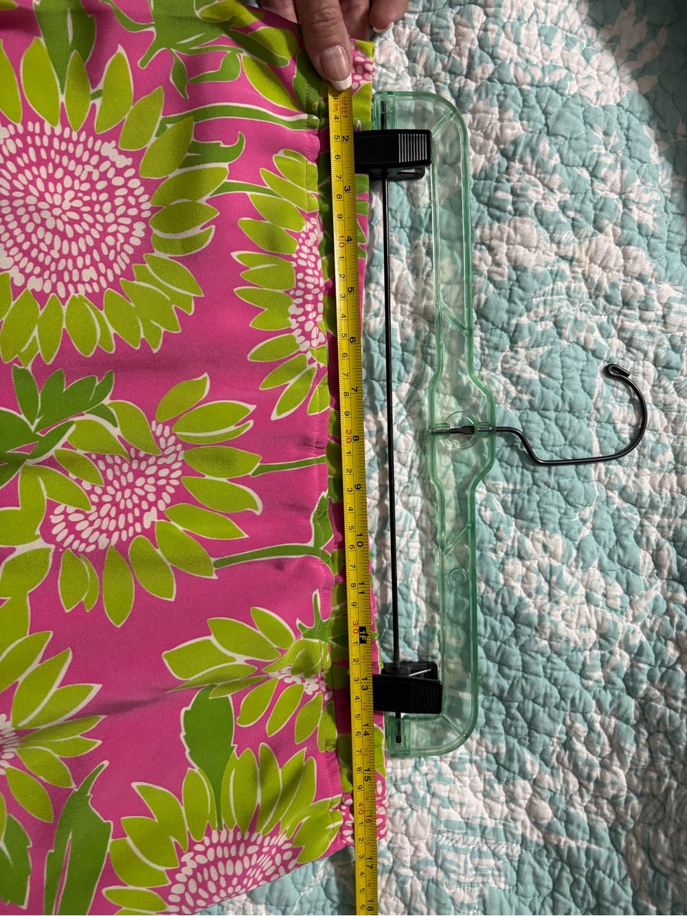 Lilly Pulitzer Hot Pink & Lime Floral A-Line Silk Skirt - Picture 6 of 7